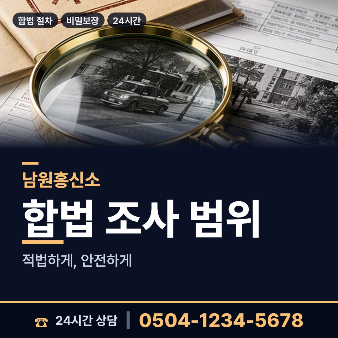 남원 왕정동 흥신소추천 상담 안내